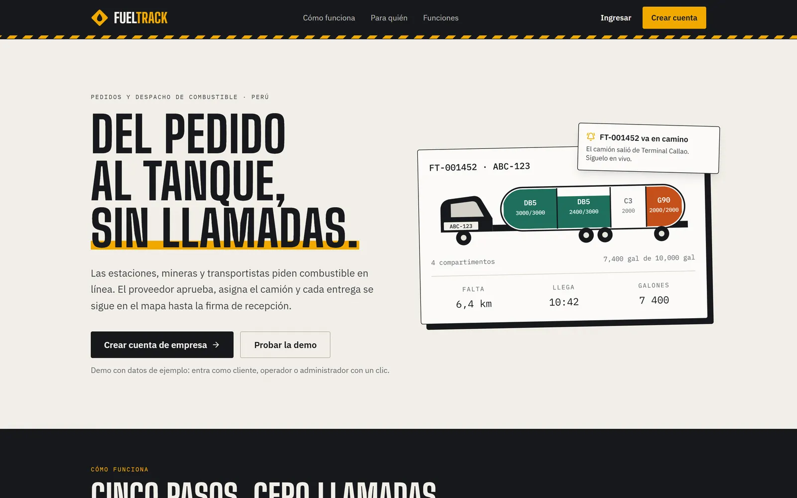 Public landing page for both customer segments