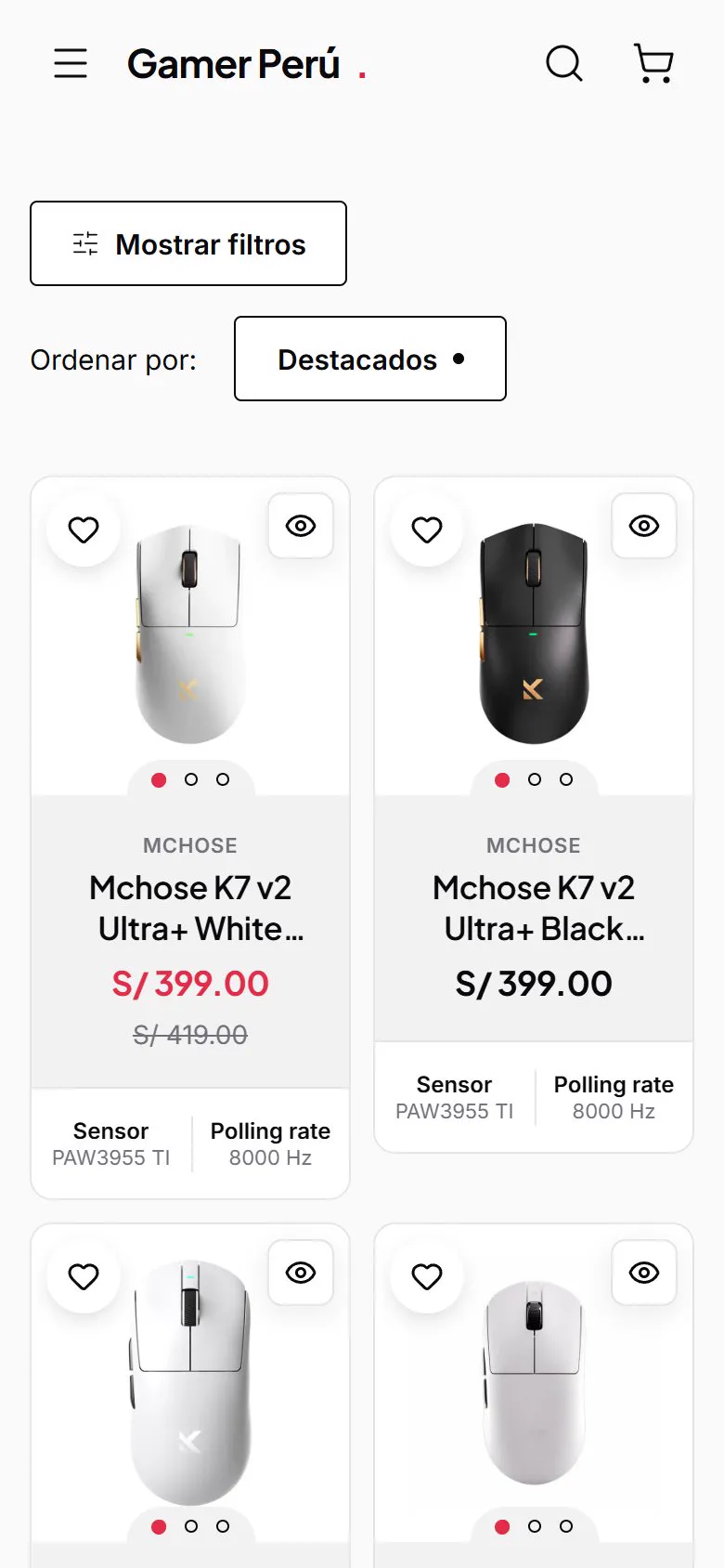 Catalog on mobile